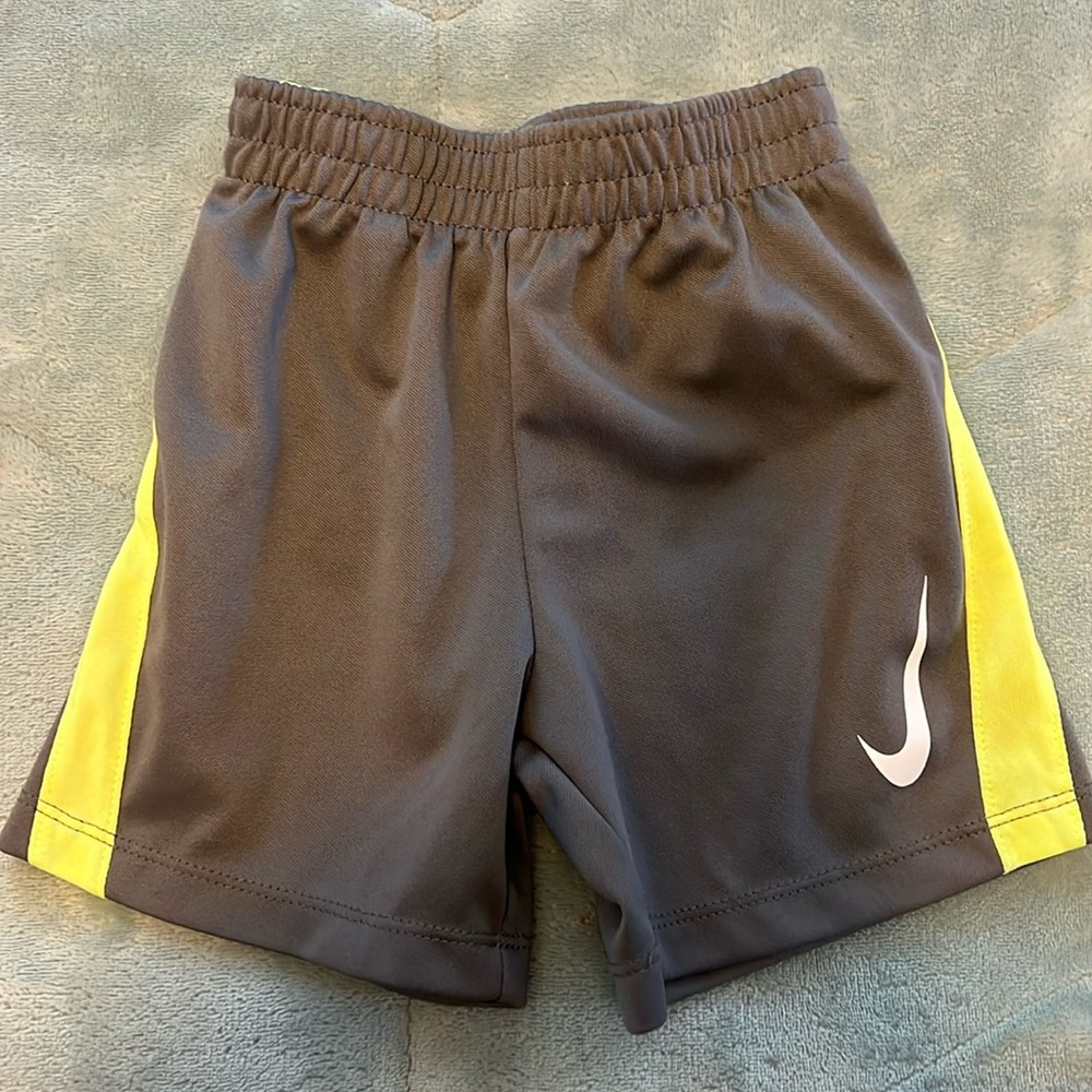 Baby Toddler Nike Shorts Gray Neon Yellow 24M